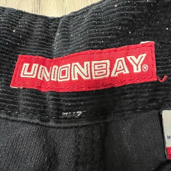 EUC vintage y2k Union Bay black corduroy pants silver glitter throughout sz 3 - Picture 10 of 15